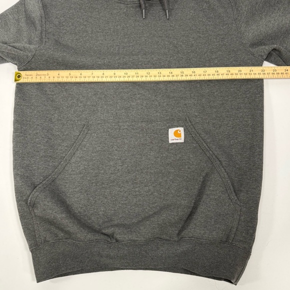 Carhartt K288 Signature Sleeve Logo Loose Fit Hoodie Sweatshirt Gray Neon Yellow - Picture 9 of 11